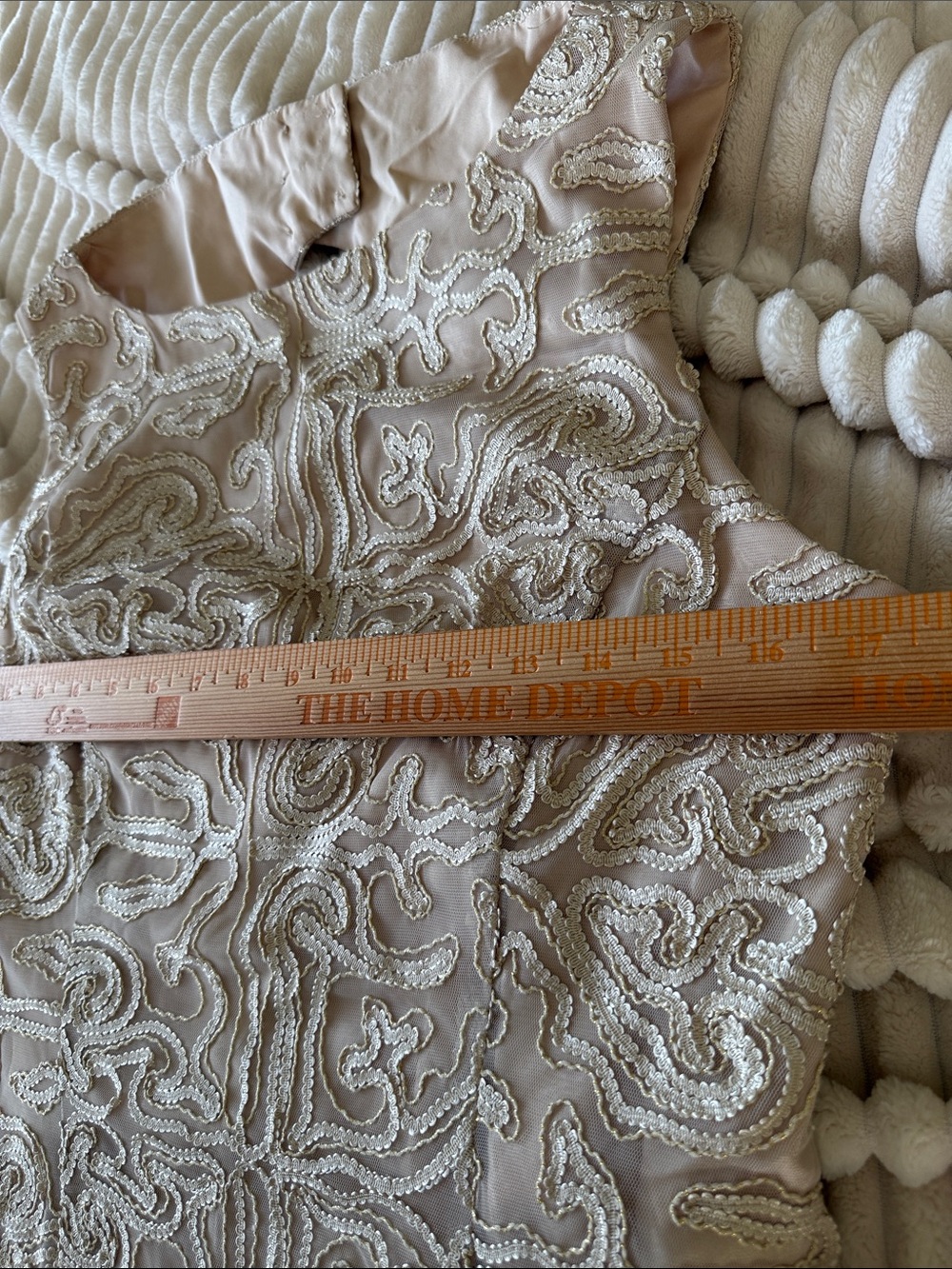 Katherine Kelly Elegant Sleeveless Embroidered Evening Dress in Blush size 10 - Picture 7 of 7